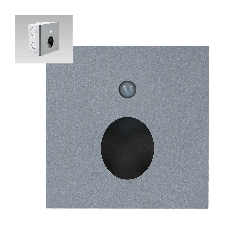 Emithor 70434 - Spot d'escalier avec détecteur OLIVE LED/1W/230V 4000K gris