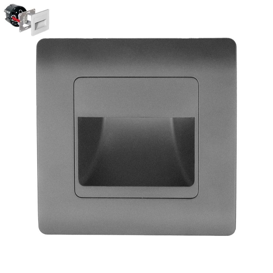 Emithor 70439 - LED-Treppenbeleuchtung STEP LIGHT LED/1W/230V anthrazit