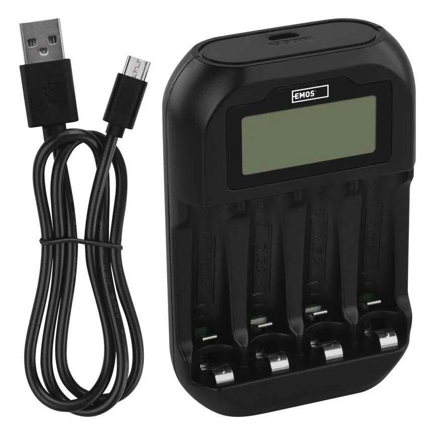 Caricabatterie con display LCD 4xAA/AAA 5V