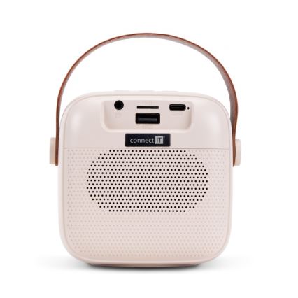 CONNECT IT CSP-1010-BG - Enceinte LED RGB avec microphones sans fil 2Mic 5W/1200 mAh + 2x 400 mAh crème/doré