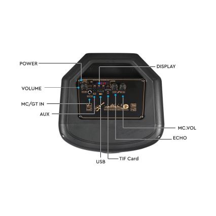 Enceinte rechargeable LED RGB avec un micro 600W/2400 mAh + télécommande