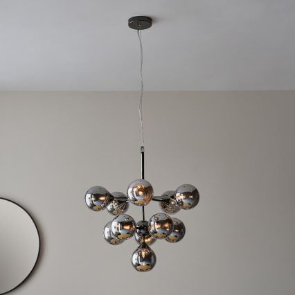 Endon 101147 - Lampadario a sospensione su cavo OSCAR 11xG9/18W/230V nero/fumé