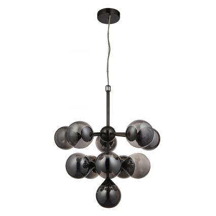 Endon 101147 - Lampadario a sospensione su cavo OSCAR 11xG9/18W/230V nero/fumé