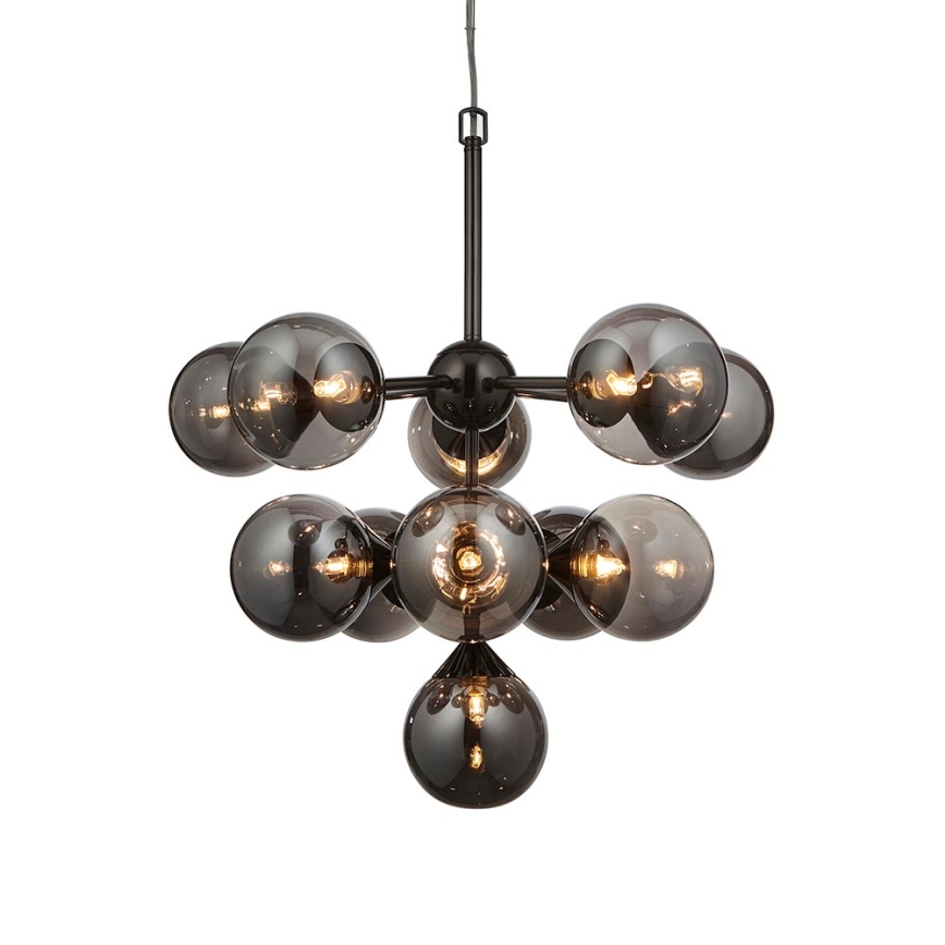 Endon 101147 - Lampadario a sospensione su cavo OSCAR 11xG9/18W/230V nero/fumé