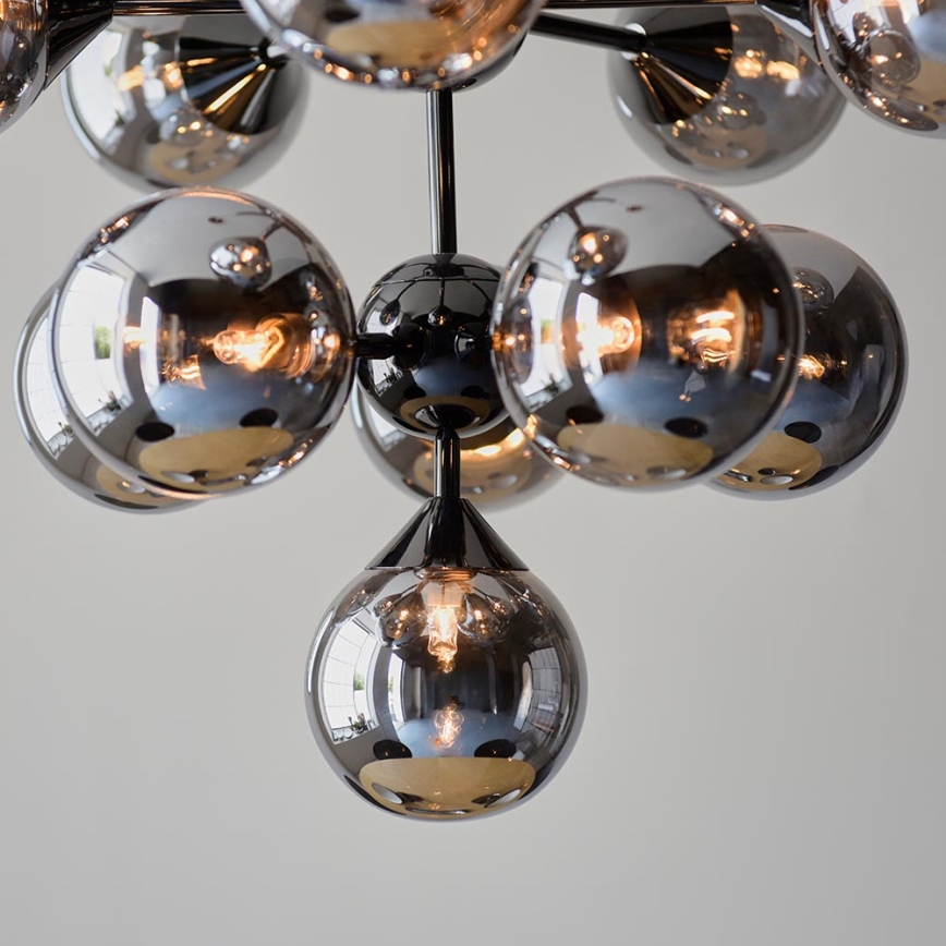 Endon 101147 - Lampadario a sospensione su cavo OSCAR 11xG9/18W/230V nero/fumé