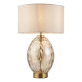 Endon 101150 - Lampada da tavolo dimmerabile ERIN 1xE27/10W/230V bianco/ottone/beige fumé