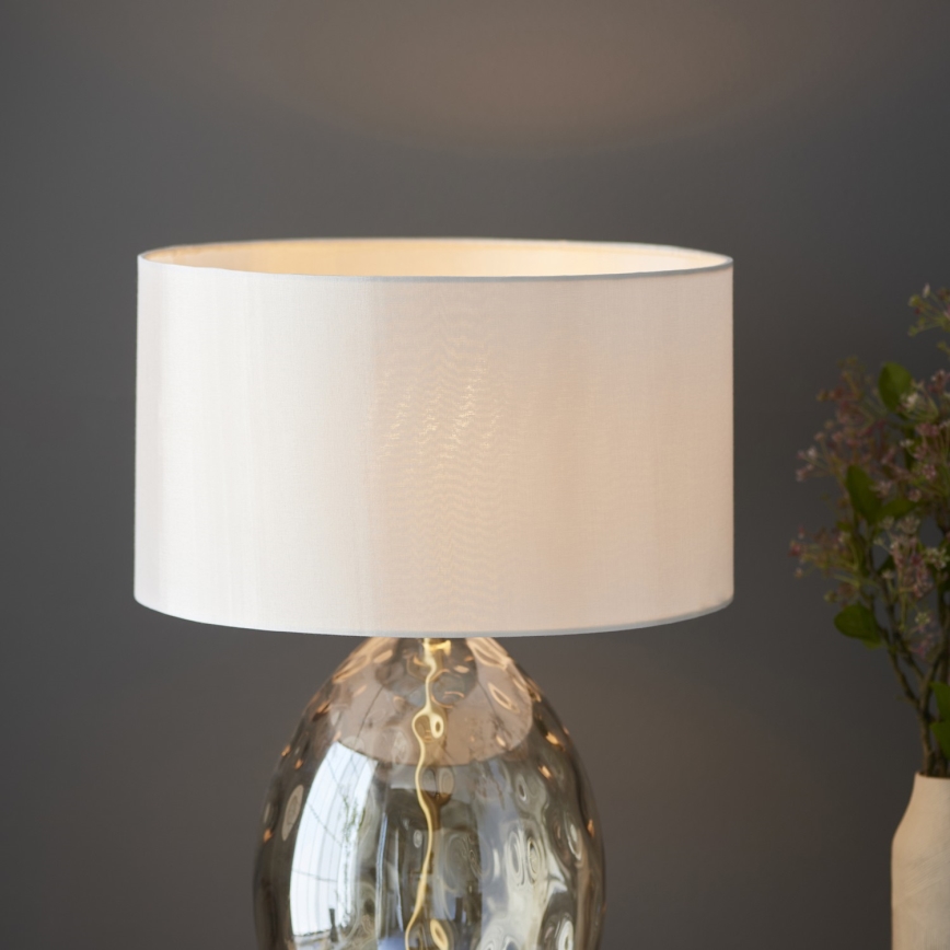 Endon 101150 - Lampe de table à intensité variable ERIN 1xE27/10W/230V blanc/laiton/beige fumé