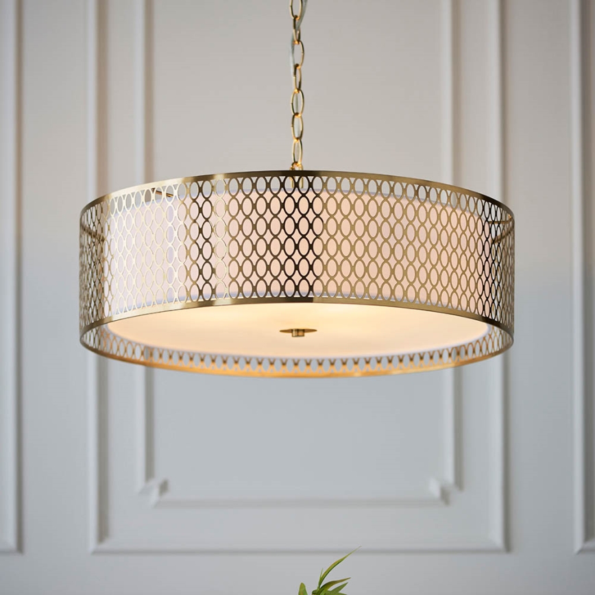 Endon 101569 - Lampadario a catena CORDERO 3xE27/10W/230V dorato