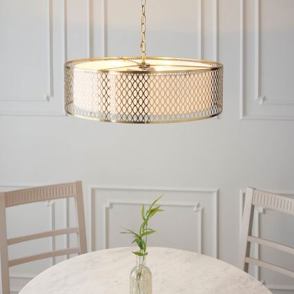 Endon 101569 - Lampadario a catena CORDERO 3xE27/10W/230V dorato