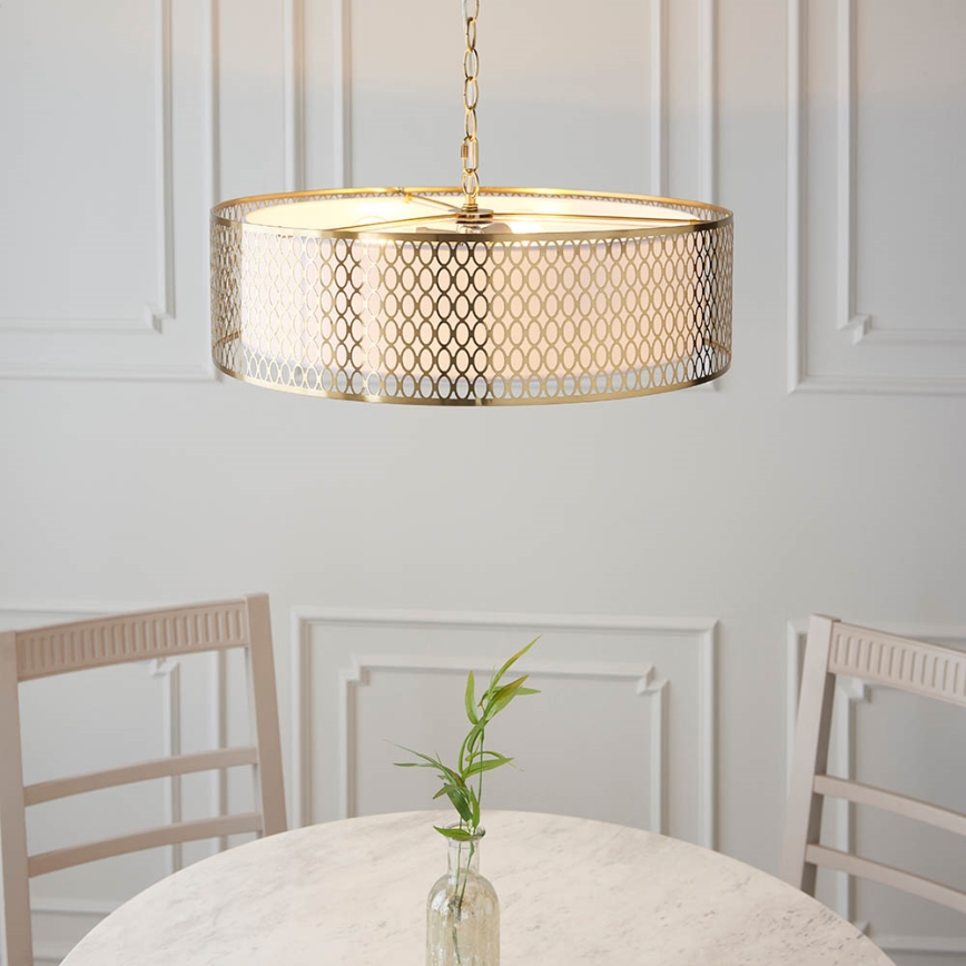 Endon 101569 - Lampadario a catena CORDERO 3xE27/10W/230V dorato