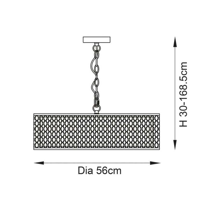 Endon 101569 - Lampadario a catena CORDERO 3xE27/10W/230V dorato