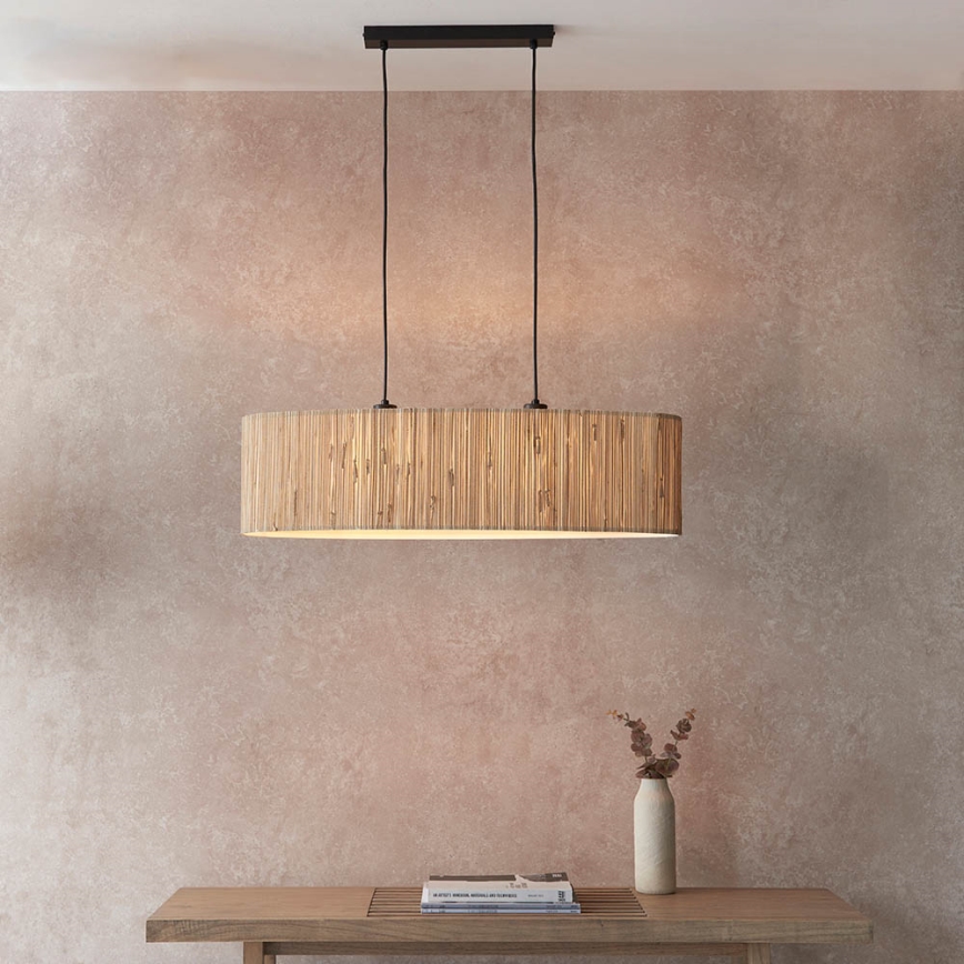 Endon 101692 - Hängeleuchte LONGSHORE 2xE27/10W/230V beige