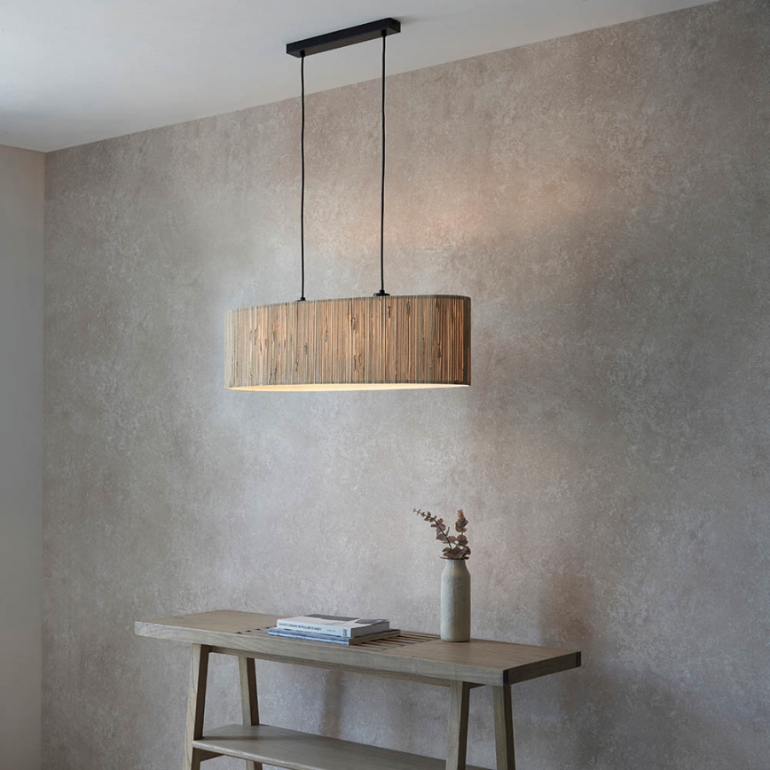 Endon 101692 - Lampadario a sospensione con filo LONGSHORE 2xE27/10W/230V beige