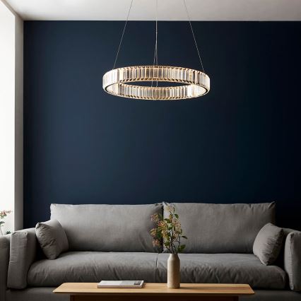 Endon 102255 - LED-dimmbare Pendelleuchte an Kabel LAGUNA LED/36W/230V glänzender Chrom