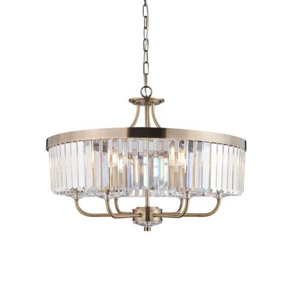 Endon 102505 - Kronleuchter mit Kette 6xE14/6W/230V Ø 55 cm Messing