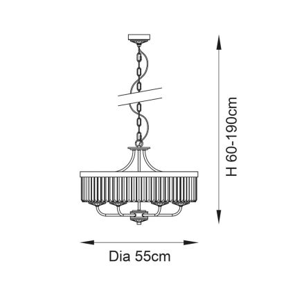 Endon 102505 - Kronleuchter mit Kette 6xE14/6W/230V Ø 55 cm Messing