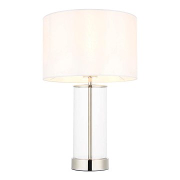 Endon 102674 - Dimmbare Tischlampe LESSINA 1xE27/10W/230V glänzender Chrom/weiß