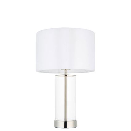 Endon 102674 - Dimmbare Tischlampe LESSINA 1xE27/10W/230V glänzender Chrom/weiß