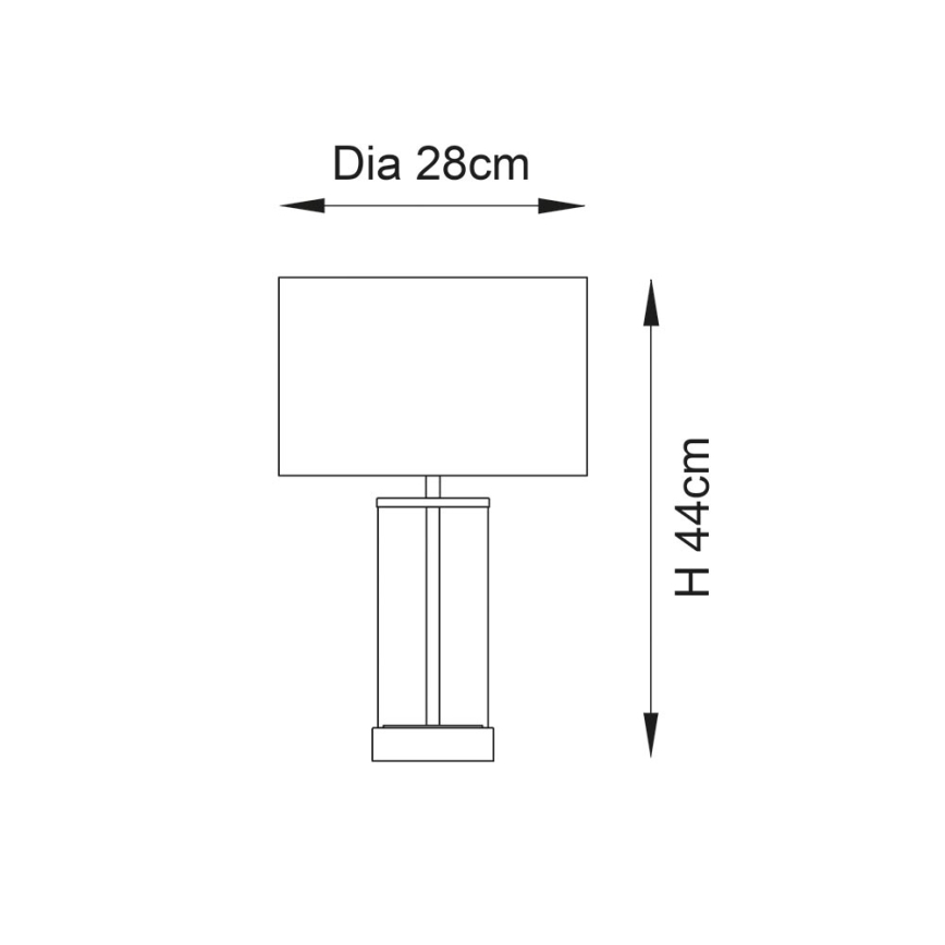 Endon 102674 - Dimmbare Tischlampe LESSINA 1xE27/10W/230V glänzender Chrom/weiß