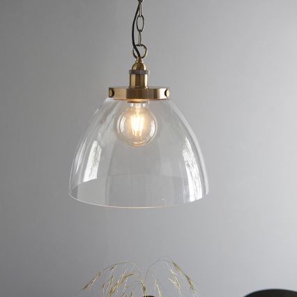 Endon 102926 - Lampadario a sospensione con catena HANSEN 1xE27/10W/230V ottone