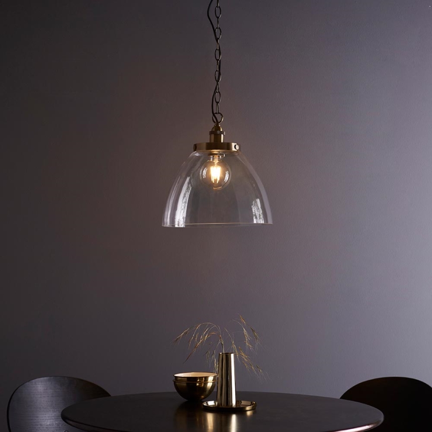 Endon 102926 - Lampadario a sospensione con catena HANSEN 1xE27/10W/230V ottone