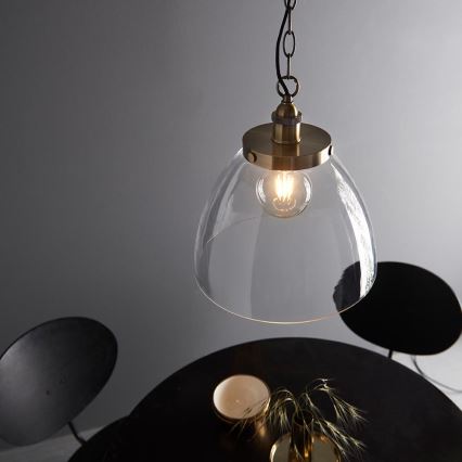 Endon 102926 - Lampadario a sospensione con catena HANSEN 1xE27/10W/230V ottone