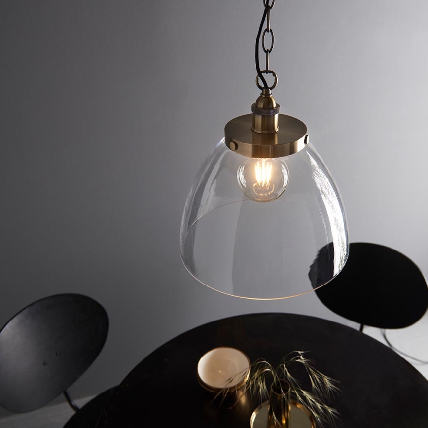 Endon 102926 - Lampadario a sospensione con catena HANSEN 1xE27/10W/230V ottone