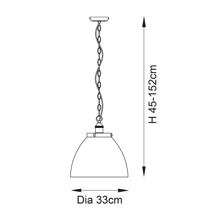 Endon 102926 - Lampadario a sospensione con catena HANSEN 1xE27/10W/230V ottone