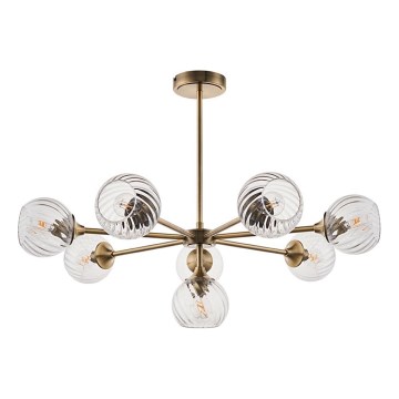 Endon 103172 - Lampadario a sospensione con supporto rigido ALLEGRA 8xE14/7W/230V ottone/limpido