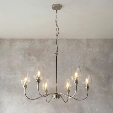 Endon 103315 - Kronleuchter mit Kette 6xE14/6W/230V glänzender Chrom