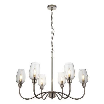 Endon 103315 - Kronleuchter mit Kette 6xE14/6W/230V glänzender Chrom