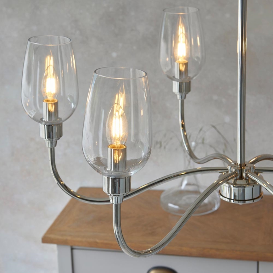 Endon 103315 - Kronleuchter mit Kette 6xE14/6W/230V glänzender Chrom