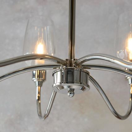 Endon 103315 - Lampadario a catena 6xE14/6W/230V cromo lucido