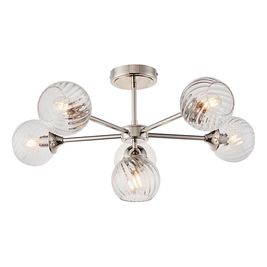 Endon 104050 - Deckenleuchte an Stange ALLEGRA 6xE14/7W/230V glänzendes Chrom/klar