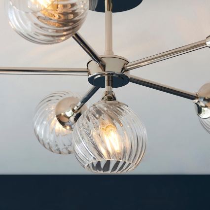 Endon 104050 - Deckenleuchte an Stange ALLEGRA 6xE14/7W/230V glänzendes Chrom/klar