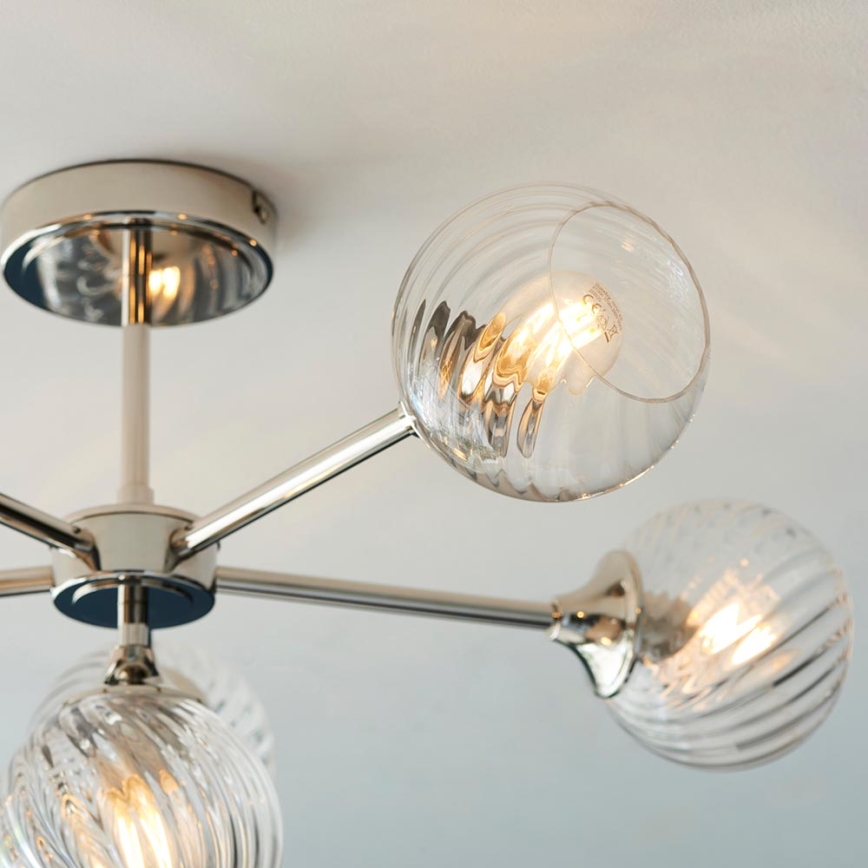 Endon 104050 - Deckenleuchte an Stange ALLEGRA 6xE14/7W/230V glänzendes Chrom/klar