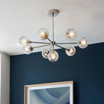 Endon 104051 - Lampadario su asta ALLEGRA 8xE14/7W/230V cromo lucido