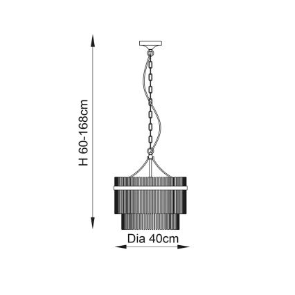 Endon 104113 - Lustre à chaîne MARIETTA 3xE14/7W/230V chrome brillant