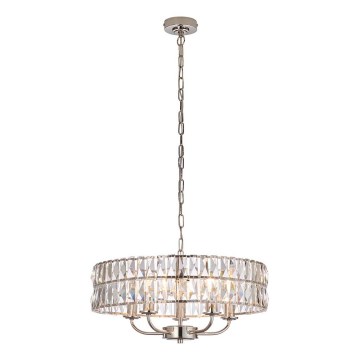 Endon 104467 - Lampadario a sospensione con catena CLIFTON 5xE14/6W/230V cromo lucido/limpido