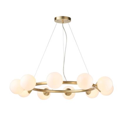 Endon 106008 - Kronleuchter an Kabel OTIS 10xG9/3W/230V gold/weiß