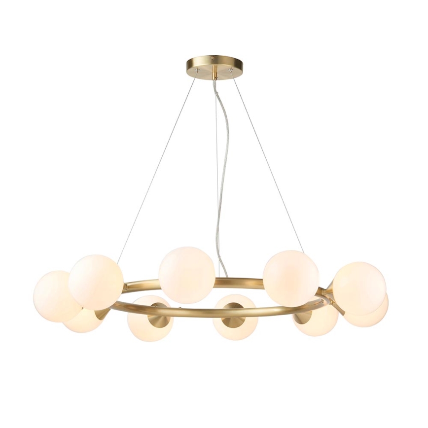 Endon 106008 - Lampadario a sospensione su cavo OTIS 10xG9/3W/230V oro/bianco