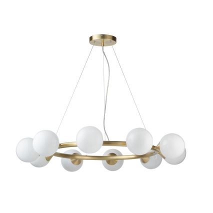 Endon 106008 - Lampadario a sospensione su cavo OTIS 10xG9/3W/230V oro/bianco