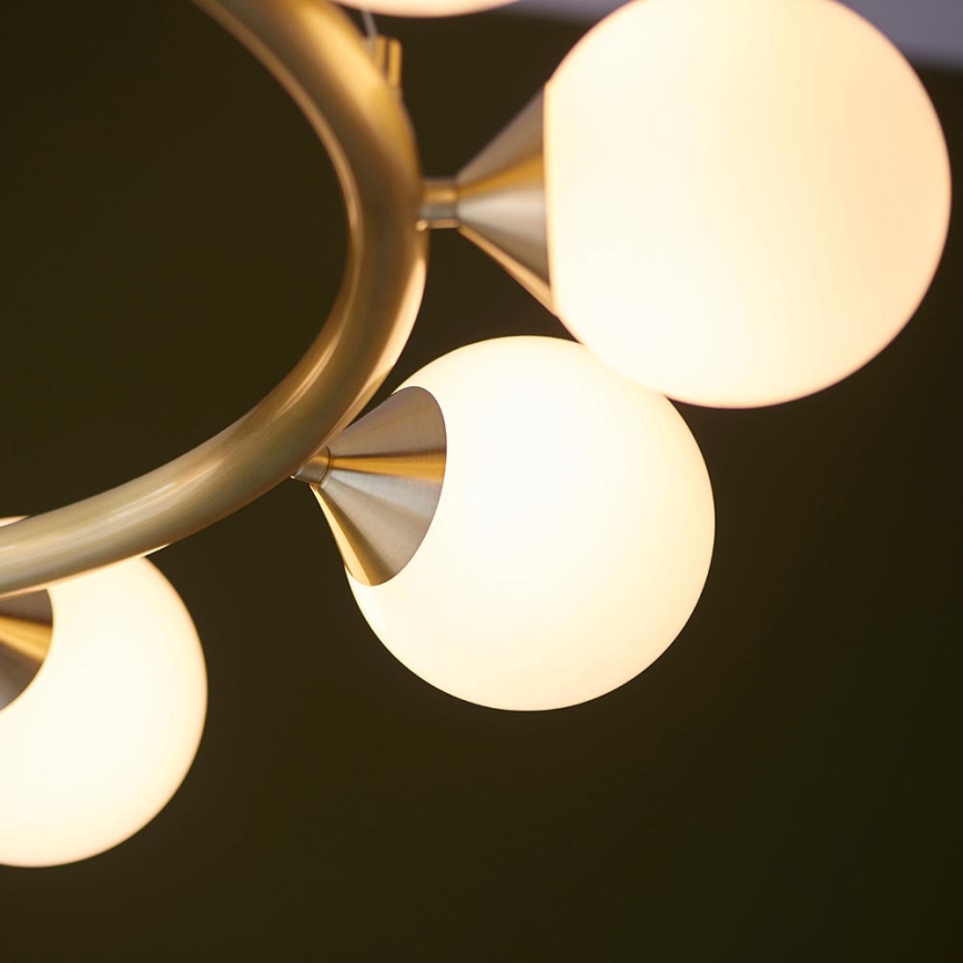 Endon 106008 - Lampadario a sospensione su cavo OTIS 10xG9/3W/230V oro/bianco