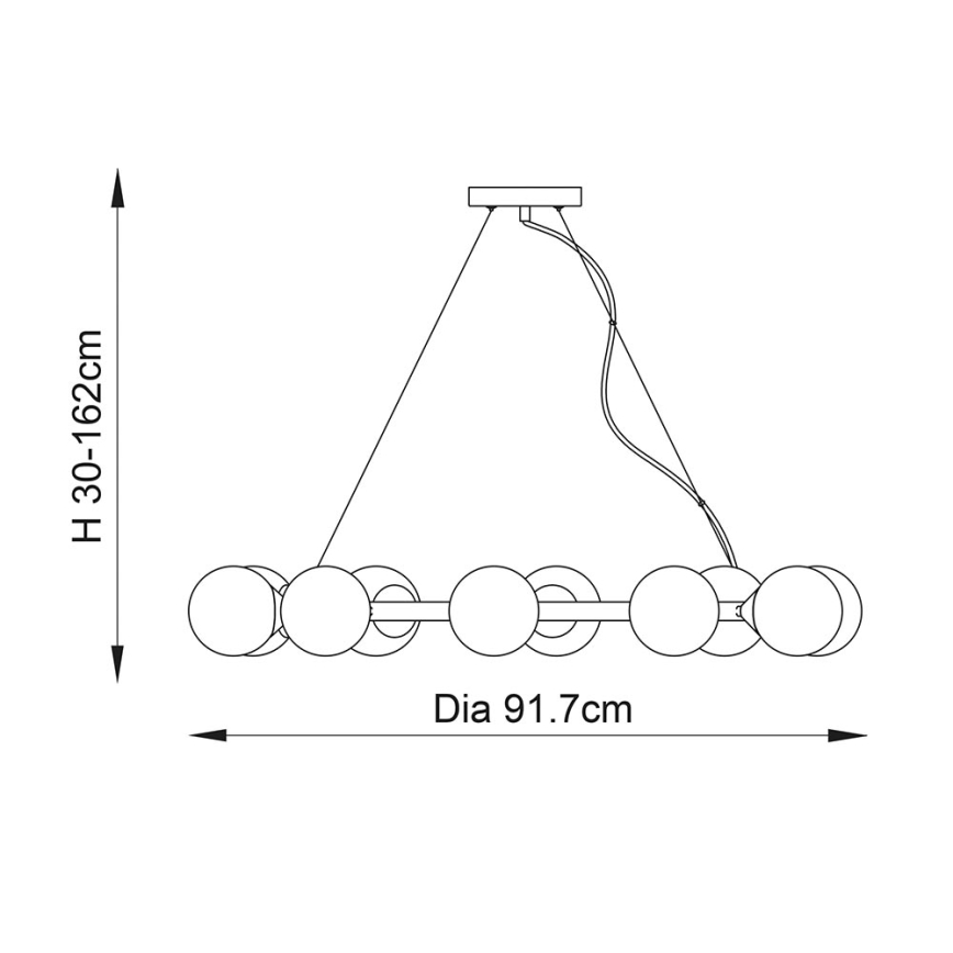 Endon 106008 - Suspension OTIS sur câble 10xG9/3W/230V, dorée