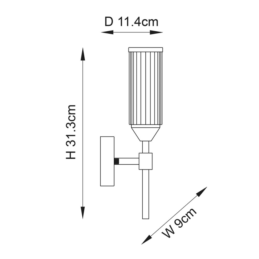 Endon 106258 - Wandleuchte TOUR 1xG9/3W/230V Messing