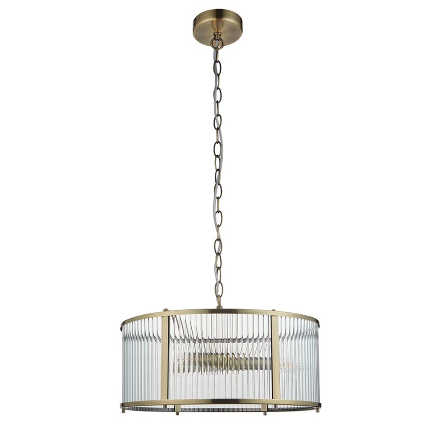 Endon 106282 - Lampadario a catena RIDGETON 3xE14/6W/230V ottone