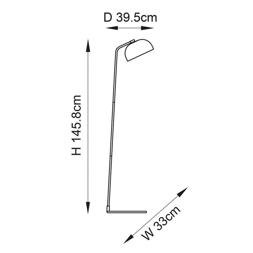 Endon 106337 - Lampadaire BRAIR 1xE27/10W/230V noir