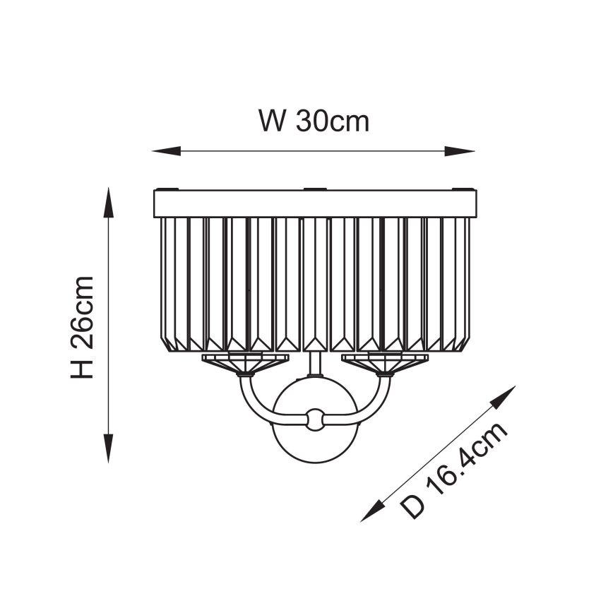 Endon 106450 - Wandleuchte CHESTERFIELD 2xE14/6W/230V Messing