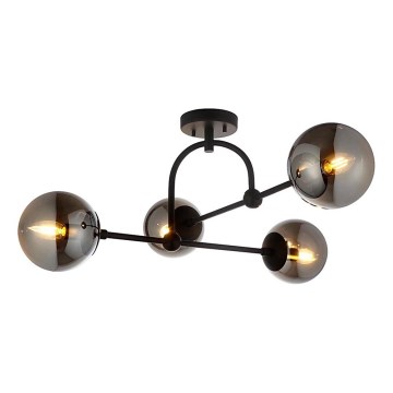 Endon 106662 - Lampadario a plafone ONTARIO 4xE14/7W/230V nero/fumé
