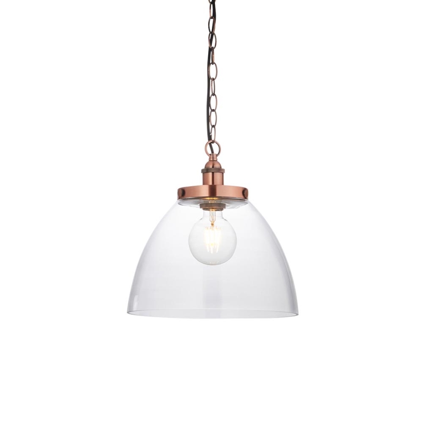 Endon 106895 - Lampadario a catena HANSEN 1xE27/10W/230V in rame